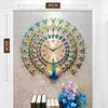 Love makeup wall clock Chinese style home decoration art peacock hanging watch