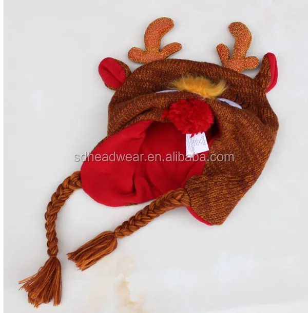 baby funky knitted hat, knitted baby christmas hat.png