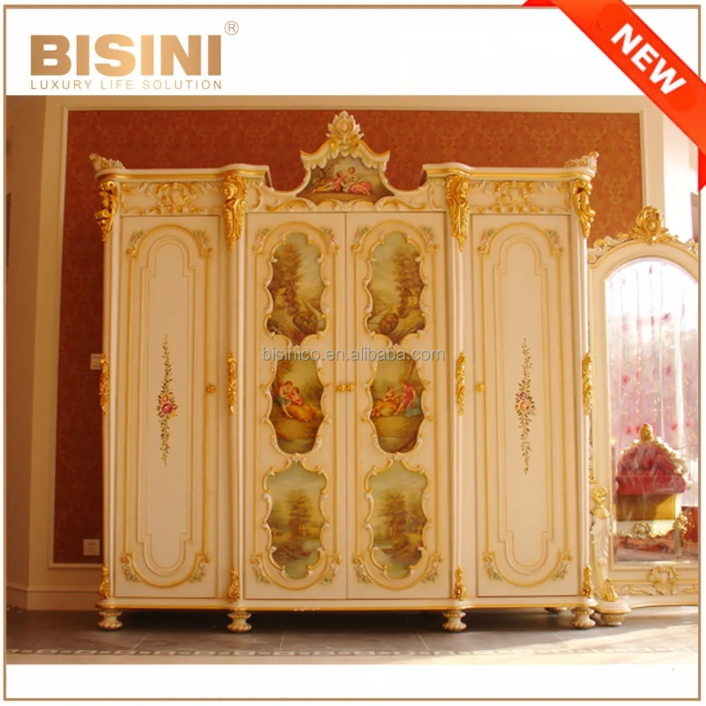 Luxe franse rococo stijl garderobe kast met vier deuren/antiek ... Kast bed met tr