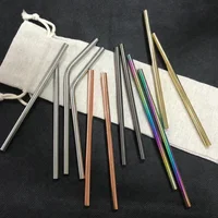 

Tonglian food grade stainless steel drinking straw with various colors 6x0.3x215mm bent and straight in stock