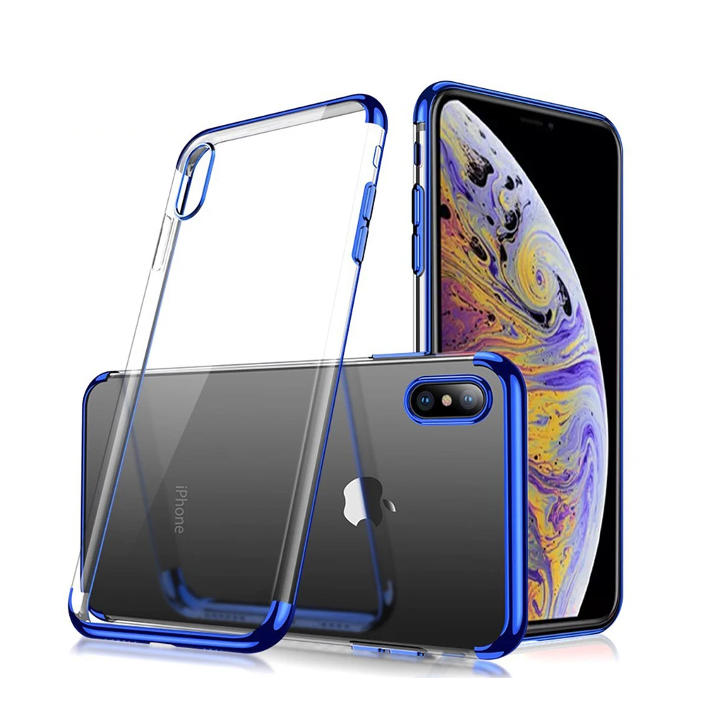 

Ultra Slim Electroplated Clear Soft TPU Phone Case For iPhone XS , Plating Back Cover Case For iPhone XS Max