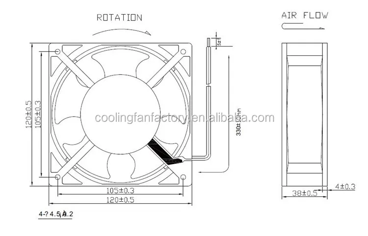 Electric Cooling Axial Fan, 110V, 220V, 120mm, Plastic - detail 6