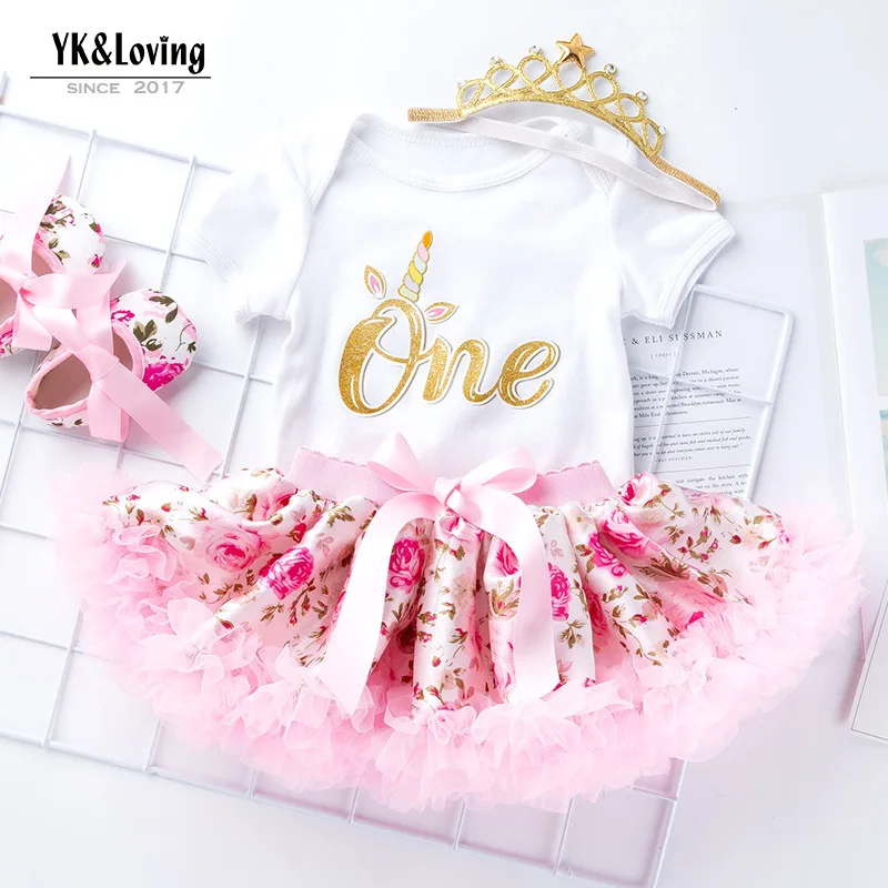 

wholesale first birthday baby summer clothes set with one words writing