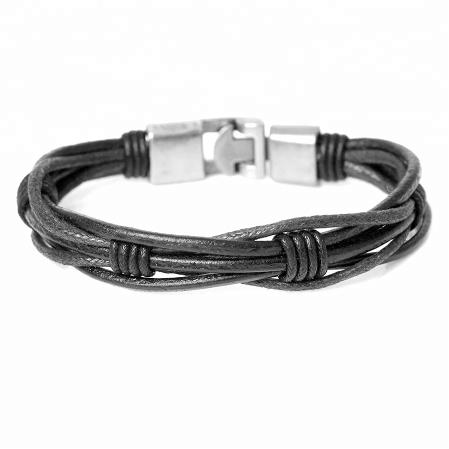 

Bracelet Manufacturer High Quality Surf Leather Bracelet Men Fashion Braided Beach Sport Festival Bracelet Jewelry Wholesale, Black;black&coffee;black&white