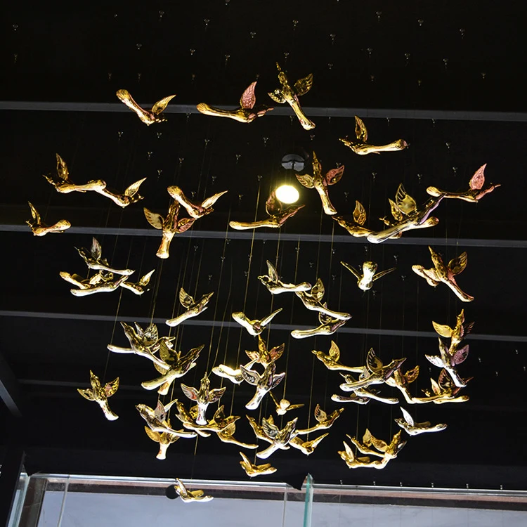 Zhongshan Individual bird / The wild goose glass chandelier lobby project lights