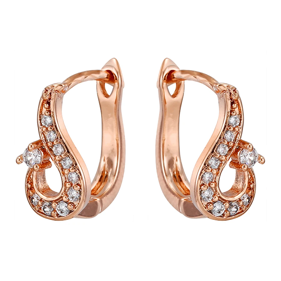 

W-20027 xuping fashion jewelry rose gold environmental copper new design hoop earrings