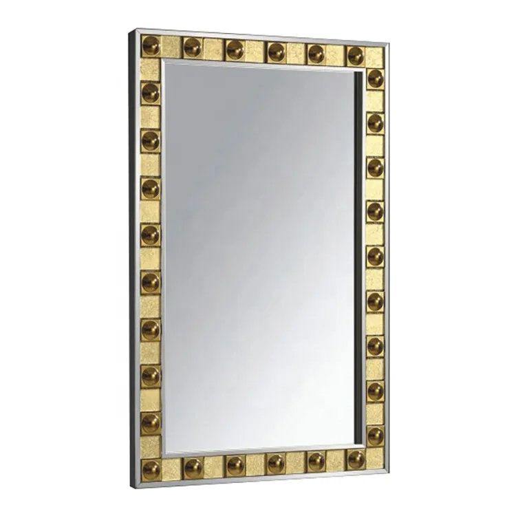 

Home Luxury Stainless Steel Gold Framed Mosaic Decorative Wall Mirror