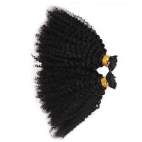 

10A grade remy virgin hair extension afro curly kinky keratin i tip hair