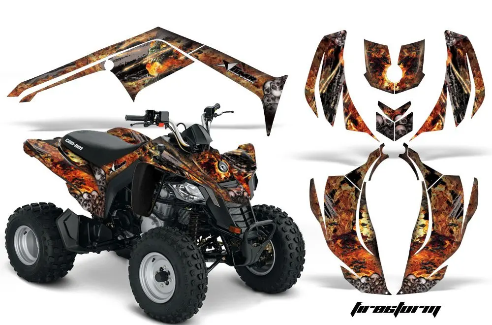 AMR Racing Graphics Can-Am DS-250 2006-2016 ATV Vinyl Wrap Kit - Firestorm ...