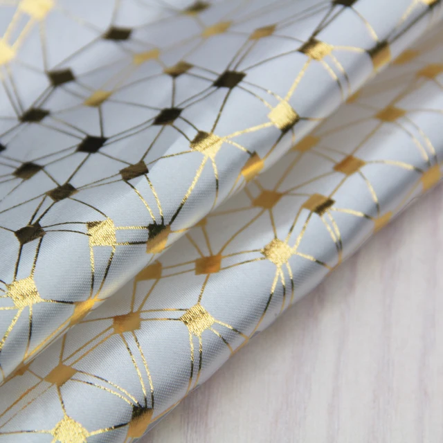New Design Gold Foil Chessboard Style Printing Fabric For Home Textile Buy Gold Foil/silver