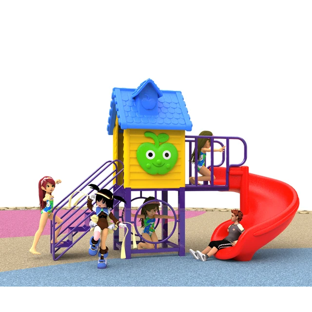 

Newest kids mushroom plastic outdoor playground slide and swing for sale, Colorful