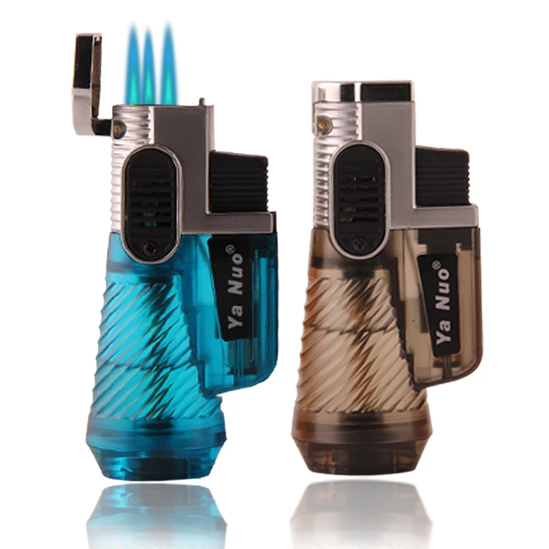 Z-021 carrying BBQ outdoor essential three straight punch metal fireproof inflatable torch lighter