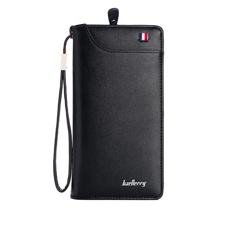 

Big Capacity Business Leather Men's Long Wallet Clutch Wallet, Black, coffee