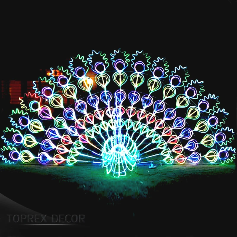 Wholesale diwali decoration items programmable control dynamic led peacock light
