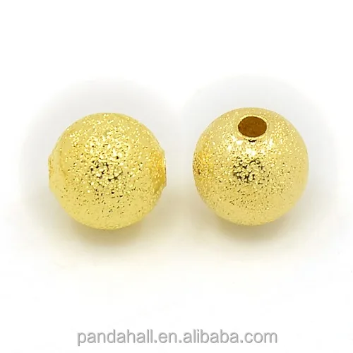 

Sparkle Brushed Round Golden Metal Beads (EC225-G)