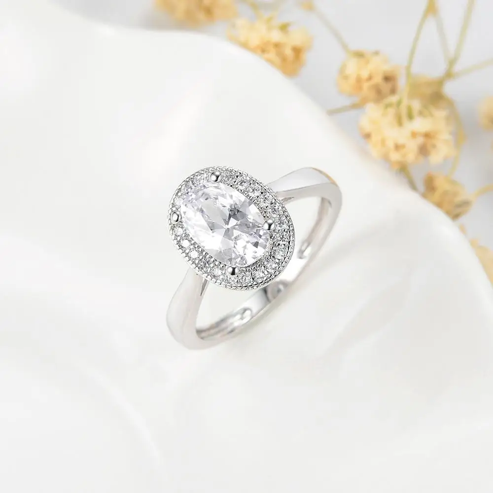 

SAR7442 Sevenajewelry Brand Jewelry Women Rings Engagement Diamond CZ White Gold Plating 22k Ring size 5-9