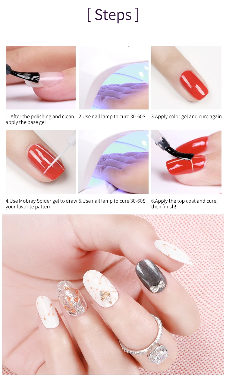 ライン用ペイントデザインネイルアートワイヤードローイングジェル付き6色スパイダージェル Buy ジェルポリッシュ Led ジェルポリッシュ ジェル ネイルポリッシュ Product On Alibaba Com
