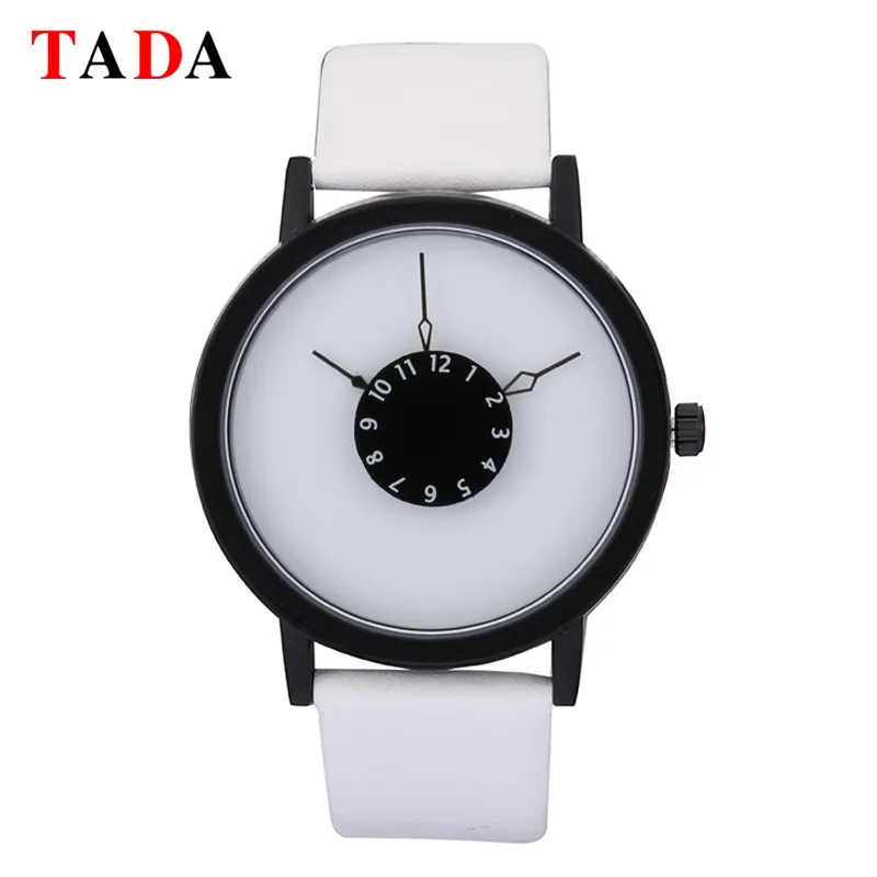 

3ATM TADA brand creative watches women men quartz watch 2017 unique dial design lovers watch leather wristwatch