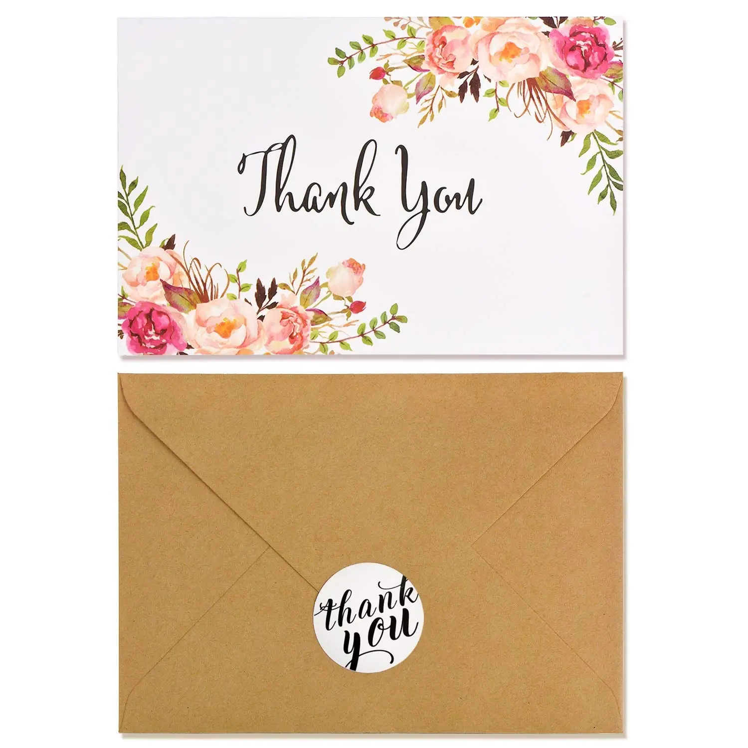 Set of 24 Premium Wedding Thank You Cards All Occasion Assorted Bridal Shower Shabby Chic Chalkboard Note Card Variety Pack with Envelopes Blank Inside Excellent Value by Digibuddha VTA0001B