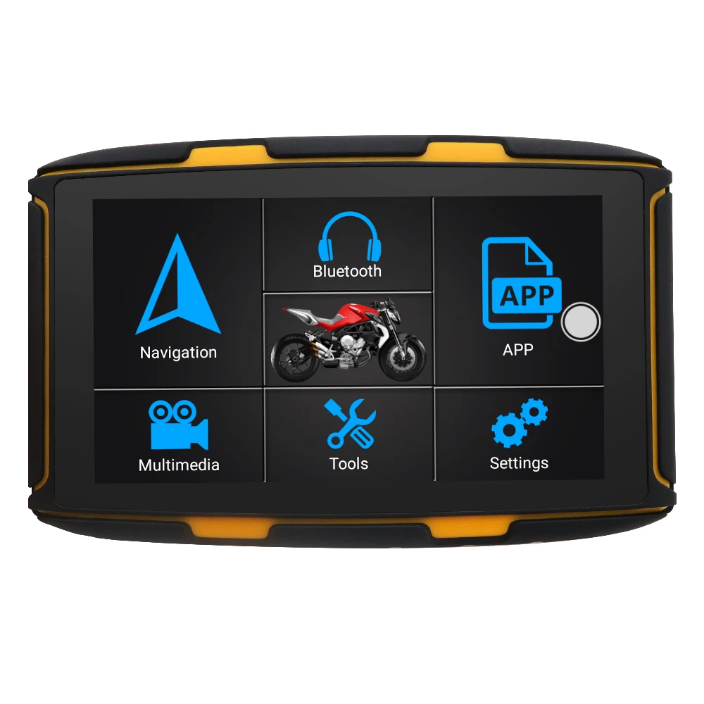Motorcycle Gps 5 Inch Bluetooth Navigation 1g 16gb Ipx7 Waterproof Gps