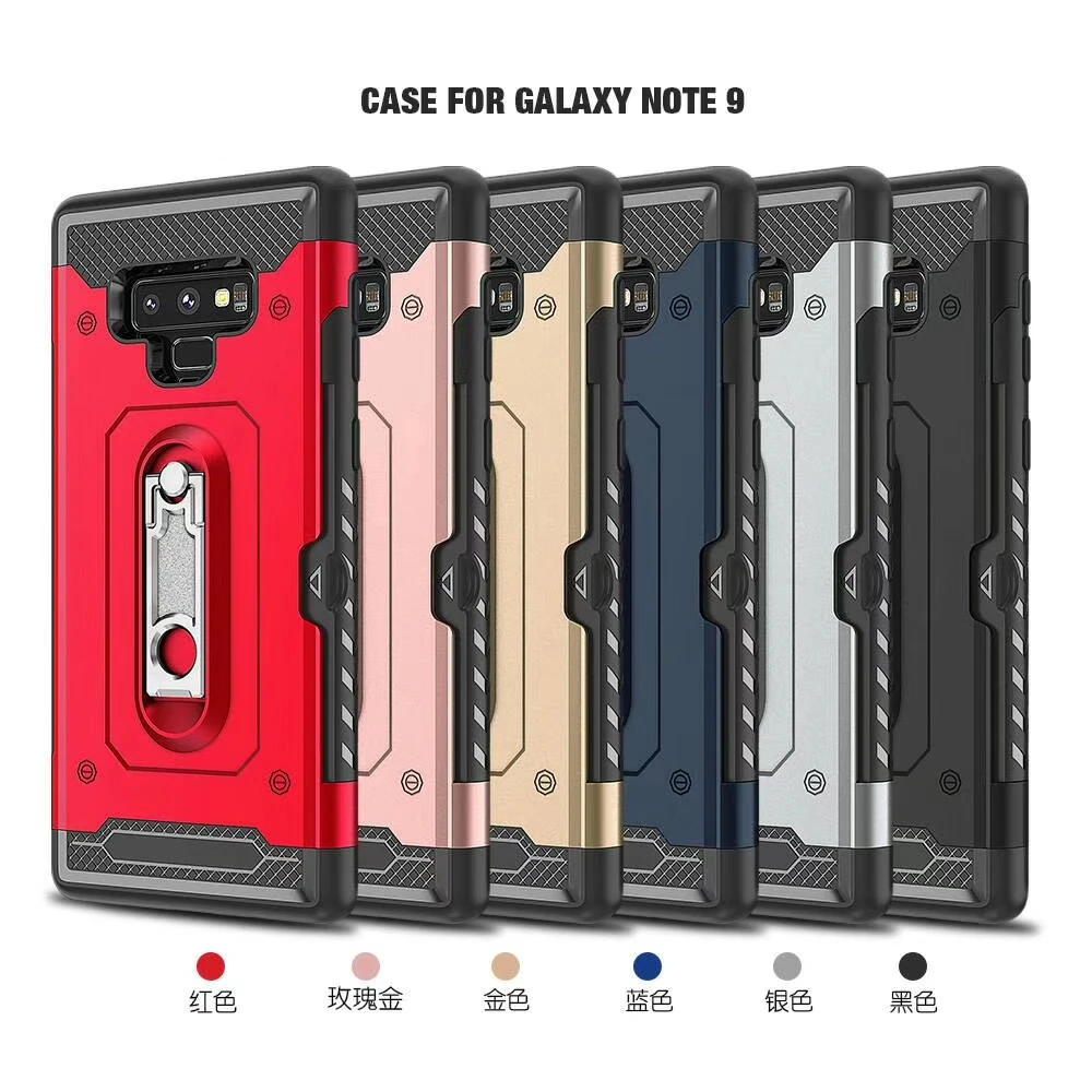 

Card Holder For Samsung Note9 Case Cover,Kickstand Case Rugged Phone Case card holder Secret ID Slot Dual Layer Protective Hard, Red;blue;black;gold;rose gold;silver ect