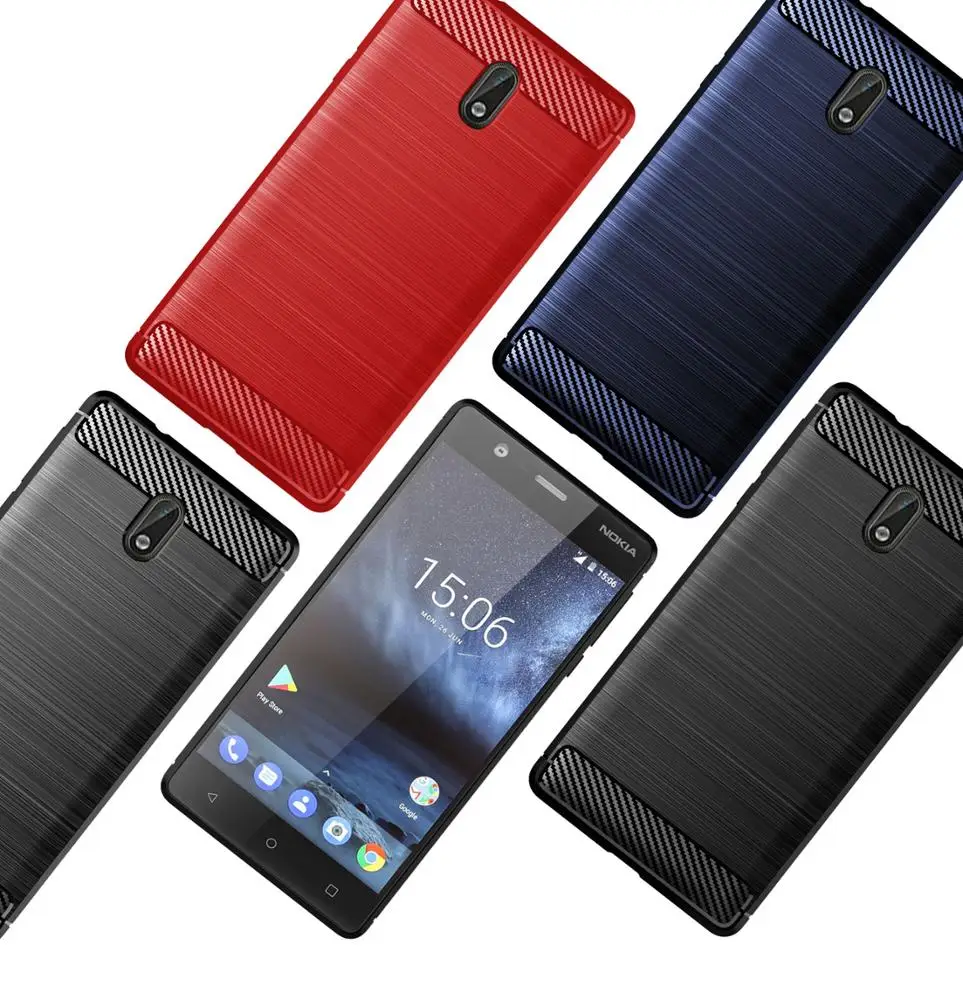 

Carbon Fiber Shockproof Soft TPU Back Cover mobile Phone Case For nokia 3, N/a
