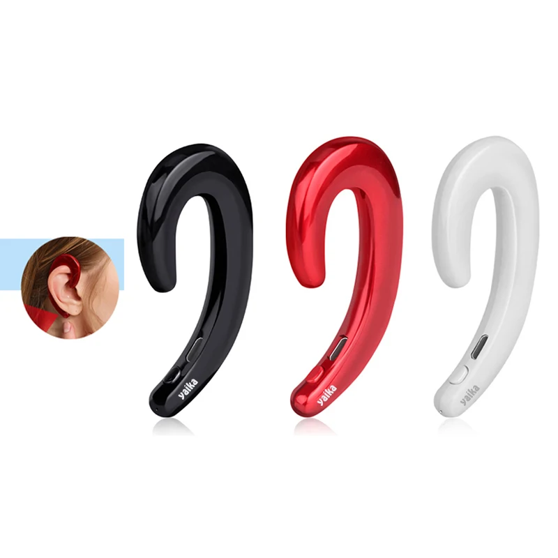 

Hands-free Mic bone conduction Bluetooth Earphone Earhook No Earplugs Wireless Headset Bluetooth Earphone Headphone, Black red white