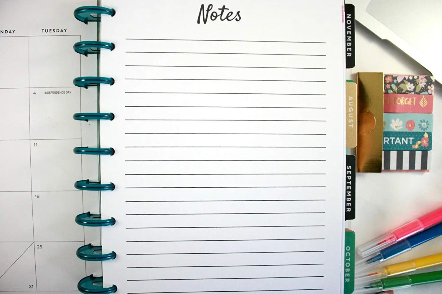 Happy planner notes journal