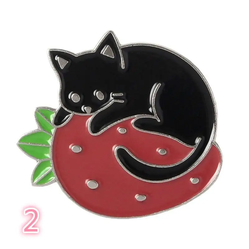 Fraise Chat Aiguille Dessin Anime Chat Noir Broche Animal Insigne Broche Pour Femme Mignon Kawaii Bijoux Cadeau Buy Broche Punk Bijoux De Haute Qualite Broche Personnalisee Product On Alibaba Com