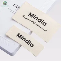 

Customized design One color print natural offwhite cotton garment labels/clothing tags/silk screen printed cotton label tags