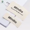 Customized design One color print natural offwhite cotton garment labels/clothing tags/silk screen printed cotton label tags