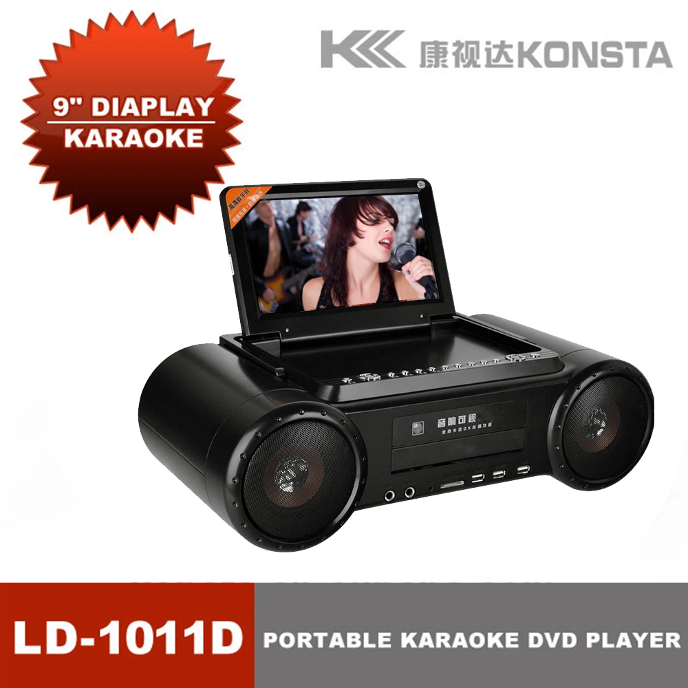 Portable Boombox Dvd Player With Karaoke Tv Fm Dvd Usb Sd Game Battery