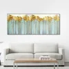 Horizontal Version Picture Custom Gold Foil Frameless Canvas Modern Oil Painting for the Hotel Bedroom Office