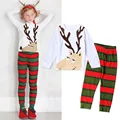 New Arrival Children s Deer Printed Christmas Pajamas Set Girls Striped Nightwear Warm Winter Nightgown Kids
