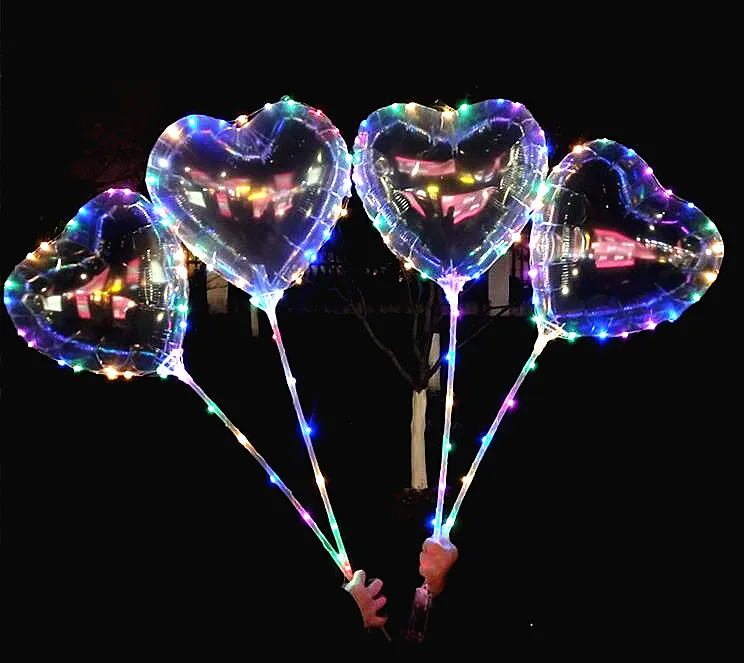 Party Decoration Heart Shape Led Bobo Balloons Valentine's Day Led