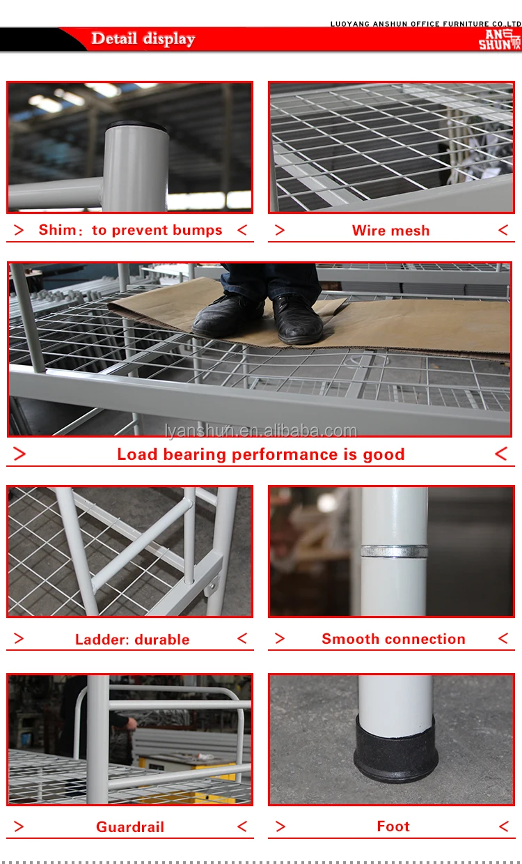 Colorful kids furniture cheap triple bunk bed