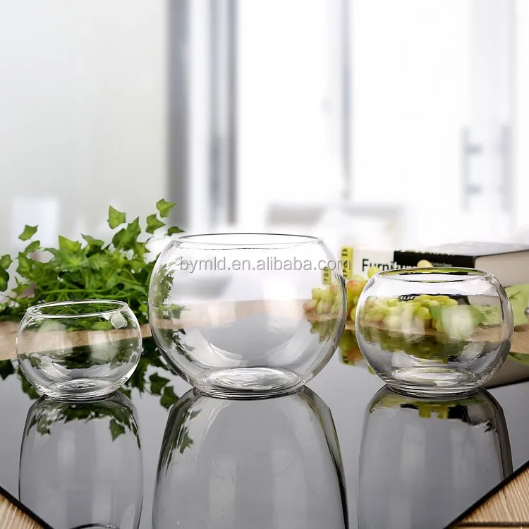 Bowl Vases Wholesale Fish Glass Creative Tabletop Vase Home Decoration