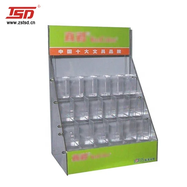 
retail store floor pos pen display stand/stationery display shelf rack 