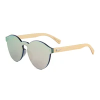 

Direct deal one-piece mirror lenses temple bamboo flat sunglasses