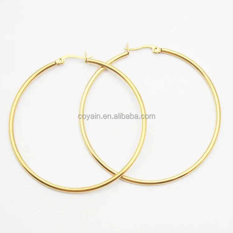 

High Quality Stainless Steel Simple Big Gold Circle Earring For Women Girls