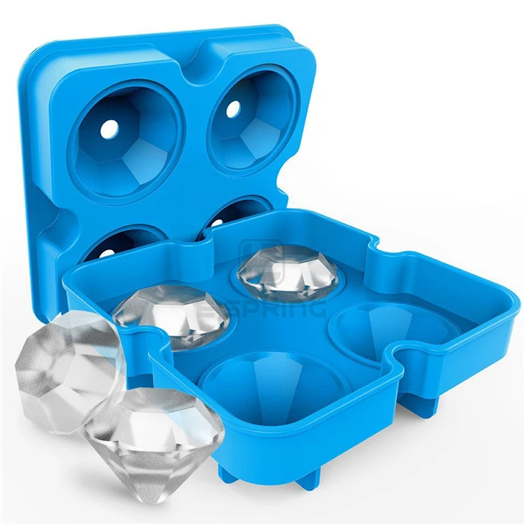 
Factory Provide Directly Customized Logo Diamond Novelty Mini Ice Cube Trays Silicon Set of 2 