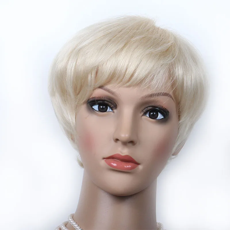 

Premier 100% Virgin Hair Short 613 Blonde Glueless Human Hair Wigs For Women, 613#