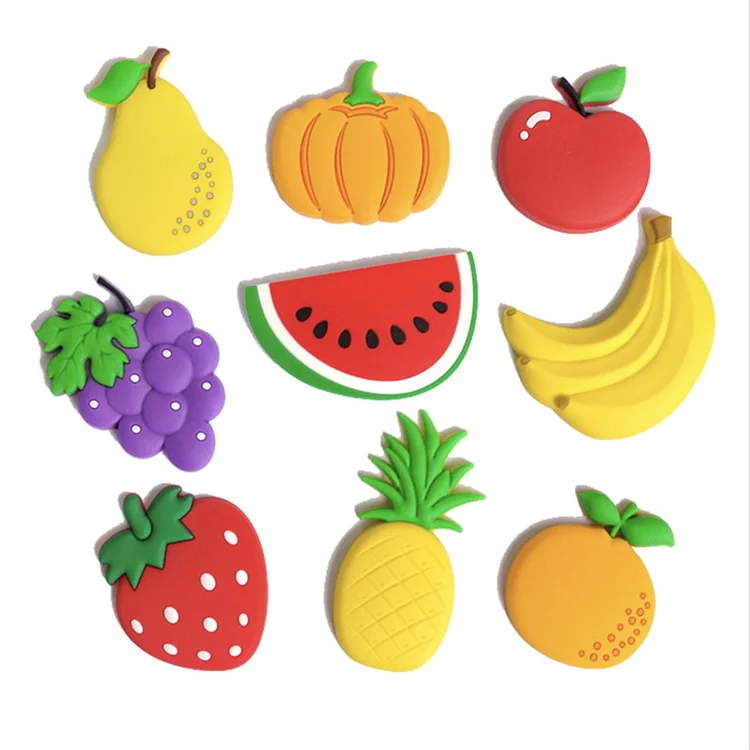 

UCHOME Fruit Fridge Magnets Whiteboard Sticker Rubber Refrigerator Magnets for Home Decoration Educational Kids Gift