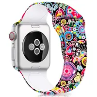 

38mm 42mm Silicone Apple watch band Women Pattern Printed Rubber Straps Replacement Sport Wristbands for iWatch Series 4/3/2/1
