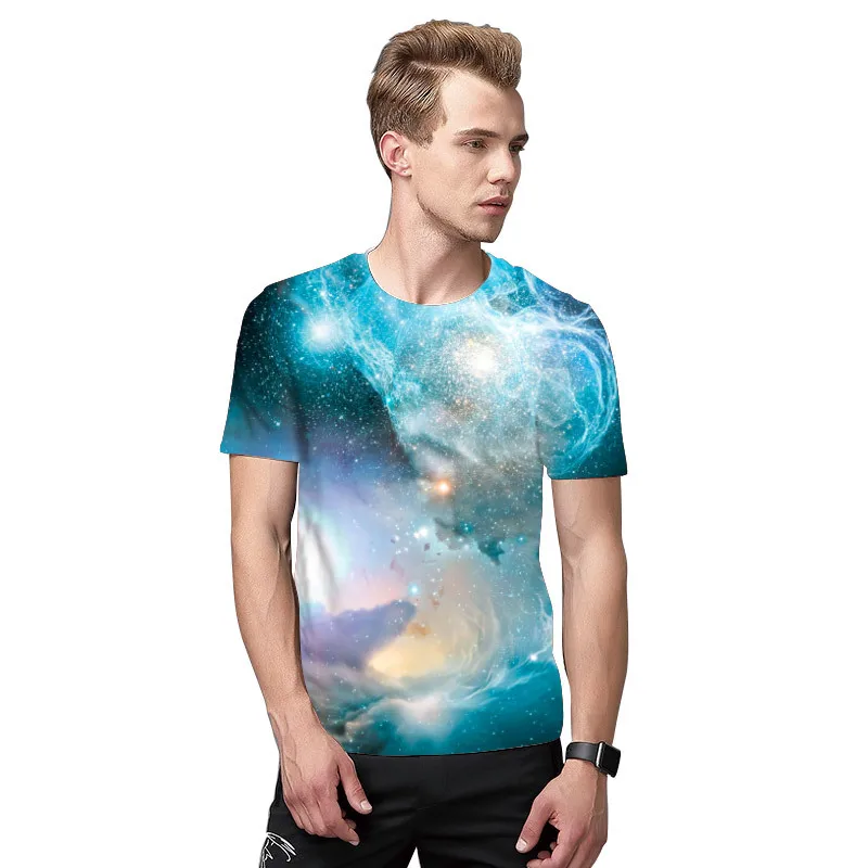 P62 Wholesale 2018 Light Blue Galaxy Polyester Sublimation T Shirt ...