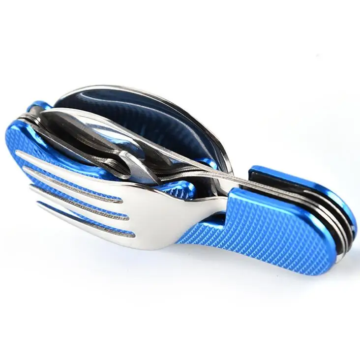 

Z247 Camping Folding tableware set Knife And Fork Spoon Combination Tableware Outdoor Multi - Functional tableware