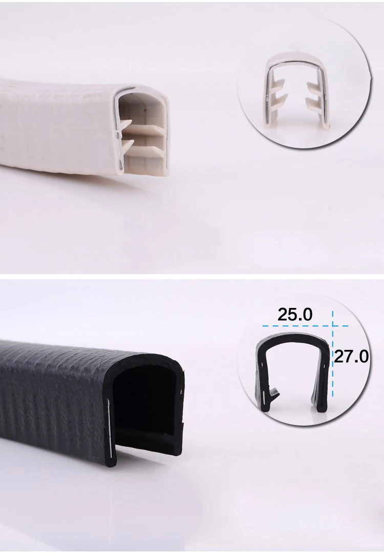 U Shape Steel Insert Car Auto Door Decorative Edge Trim Rubber Pvc Epdm