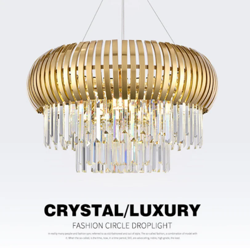 Postmodern contemporary luxury home living room golden crystal ceiling led lighting for villa