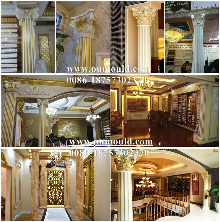 DreamWallDecor Decorative Interior Column Half Capital Made from Dense Architectural Polyurethane Compound 7 inch Shaft