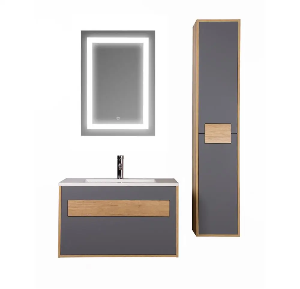 Modern Wall Mounted Luxury Mdf Plywood Bathroom Vanity Cabinet Set